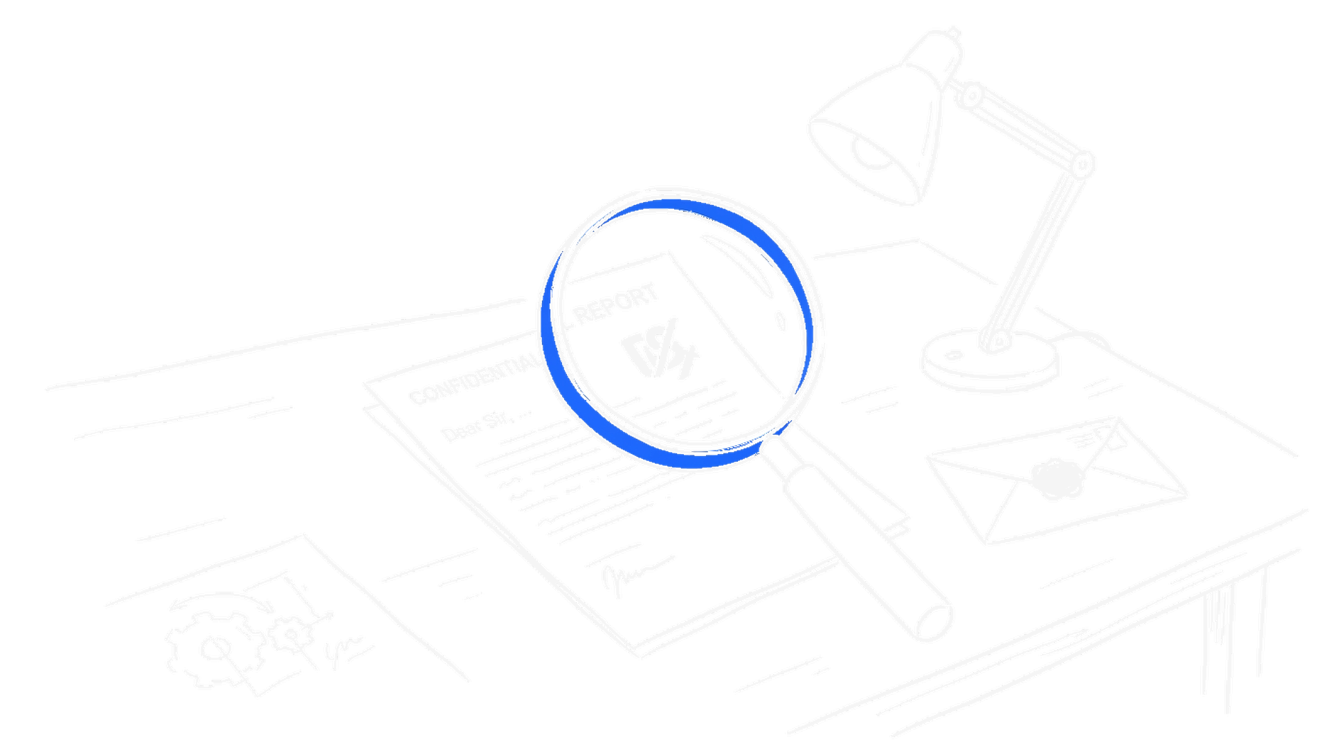 Illustration Lupe vertraulicher Brief, kinewsletter.ch Stil Dark