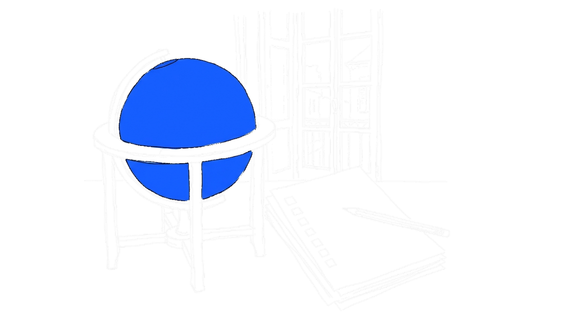 Illustration eines Globus mit einem Fragebogen und Checkboxen, kinewsletter.ch Stil