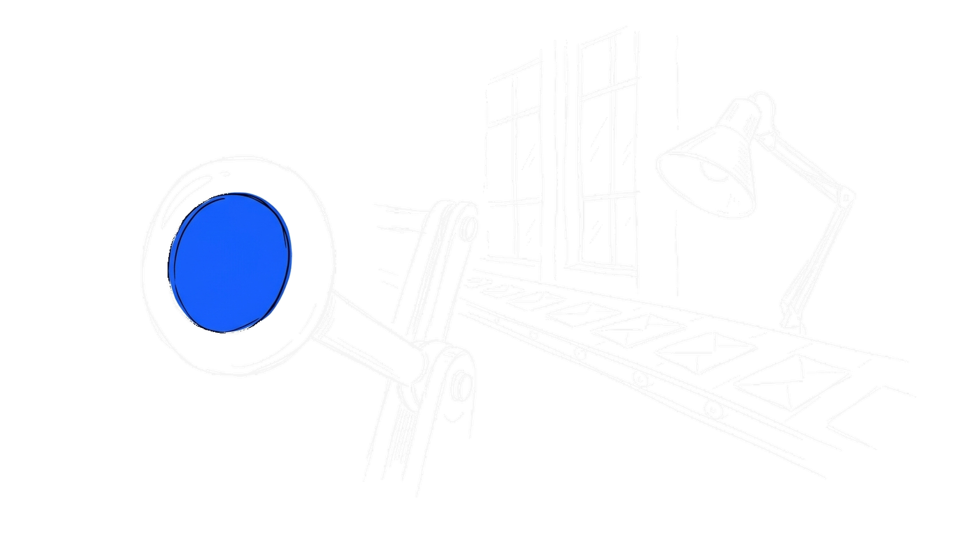 Illustration eines Förderbands mit unbeschrifteten Umschlägen unter einer unbesetzten Prüflampe, kinewsletter.ch Stil