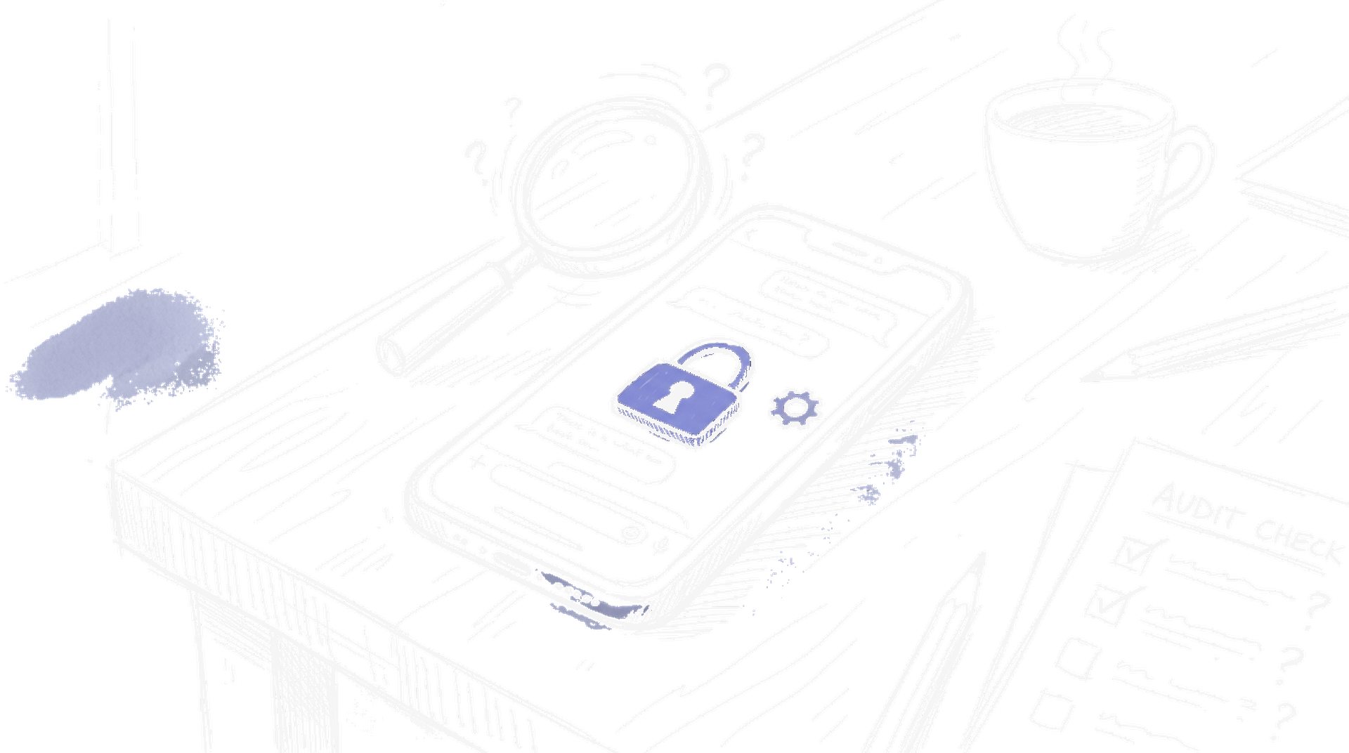 Illustration eines Smartphones mit Schloss-Symbol, kinewsletter.ch Stil
