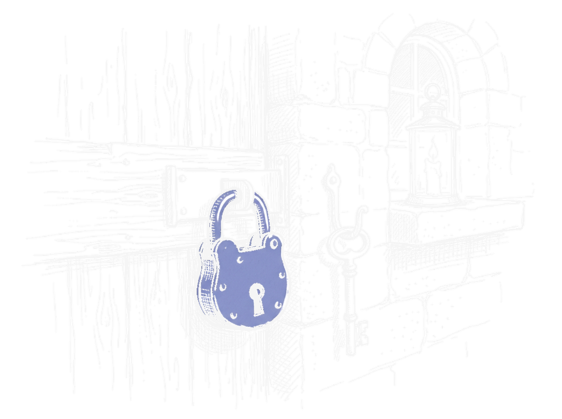Vorhängeschloss mit Schlüssel an Steinwand (Dark) – Mistral Cyber Illustration, kinewsletter.ch