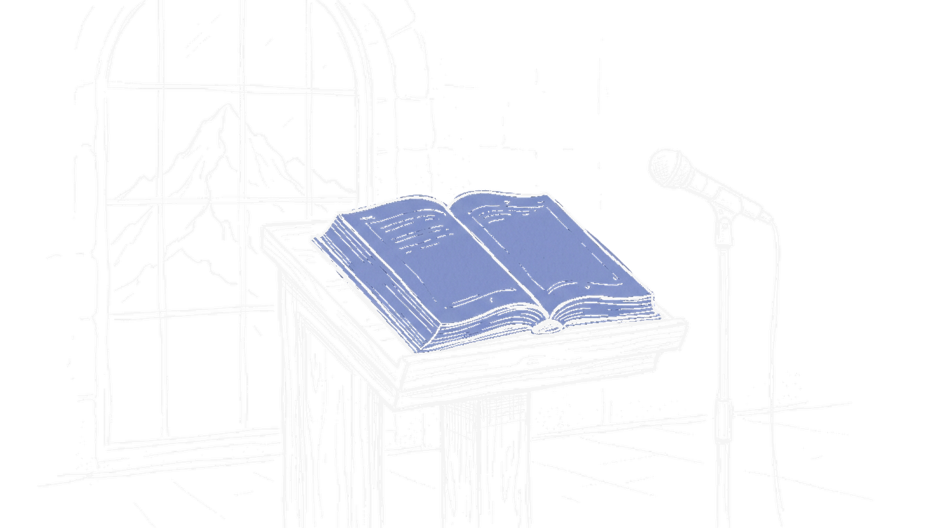 Illustration eines aufgeschlagenen Buchs auf Pult mit Schweizer Berg, Dark Mode, kinewsletter.ch Stil