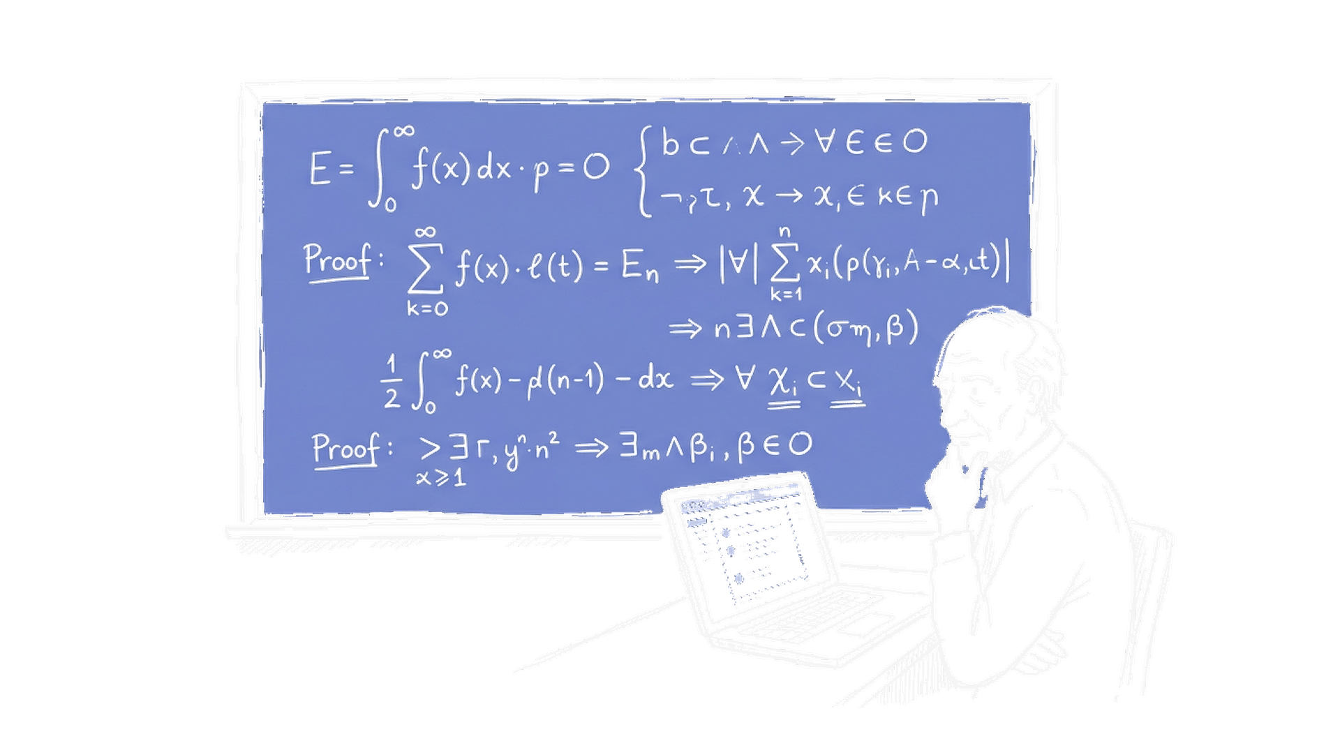 Tao Knuth KI Mathematik Illustration Dark Mode