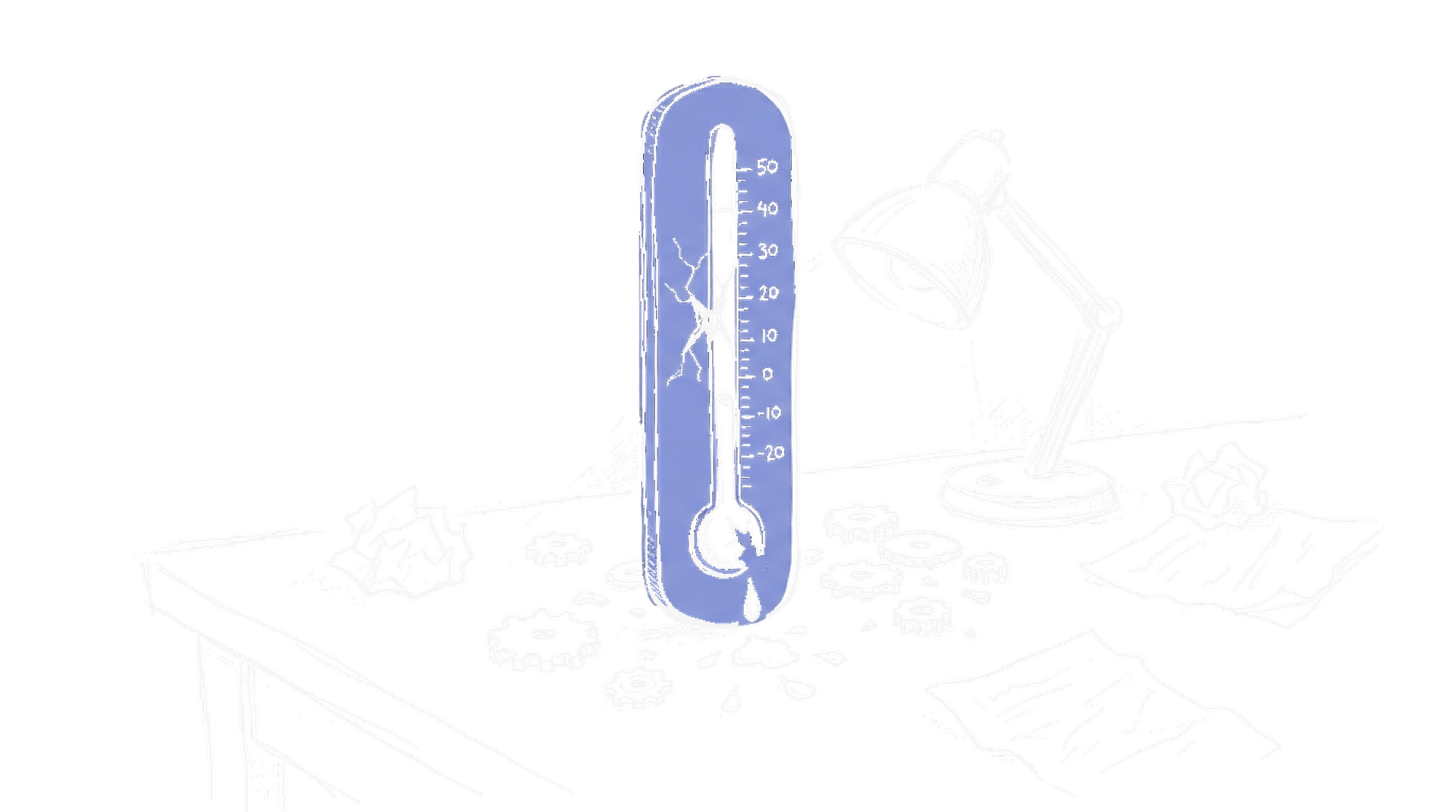 Illustration eines Thermometers (Dark Mode), kinewsletter.ch Stil