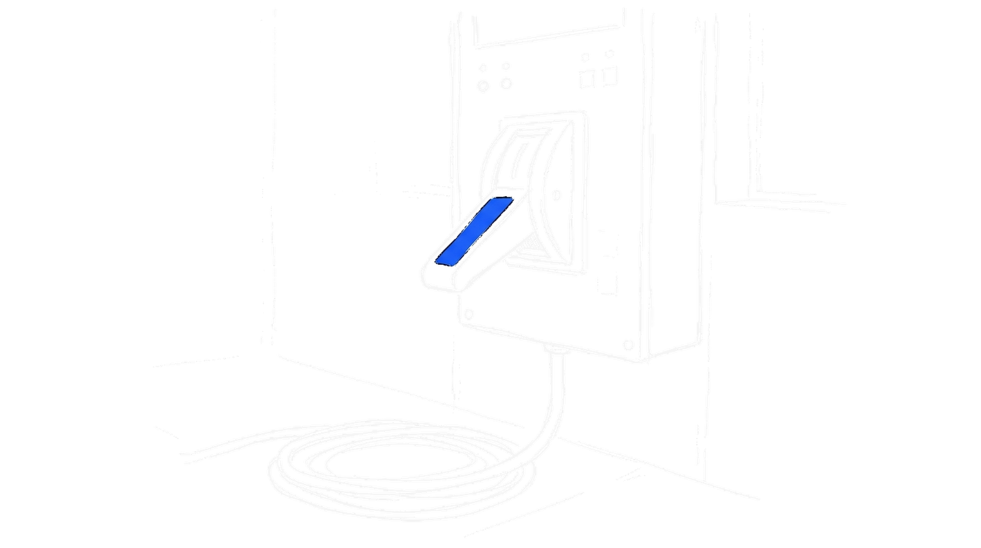 Illustration eines abgeschalteten Strom-Hebels, kinewsletter.ch Stil