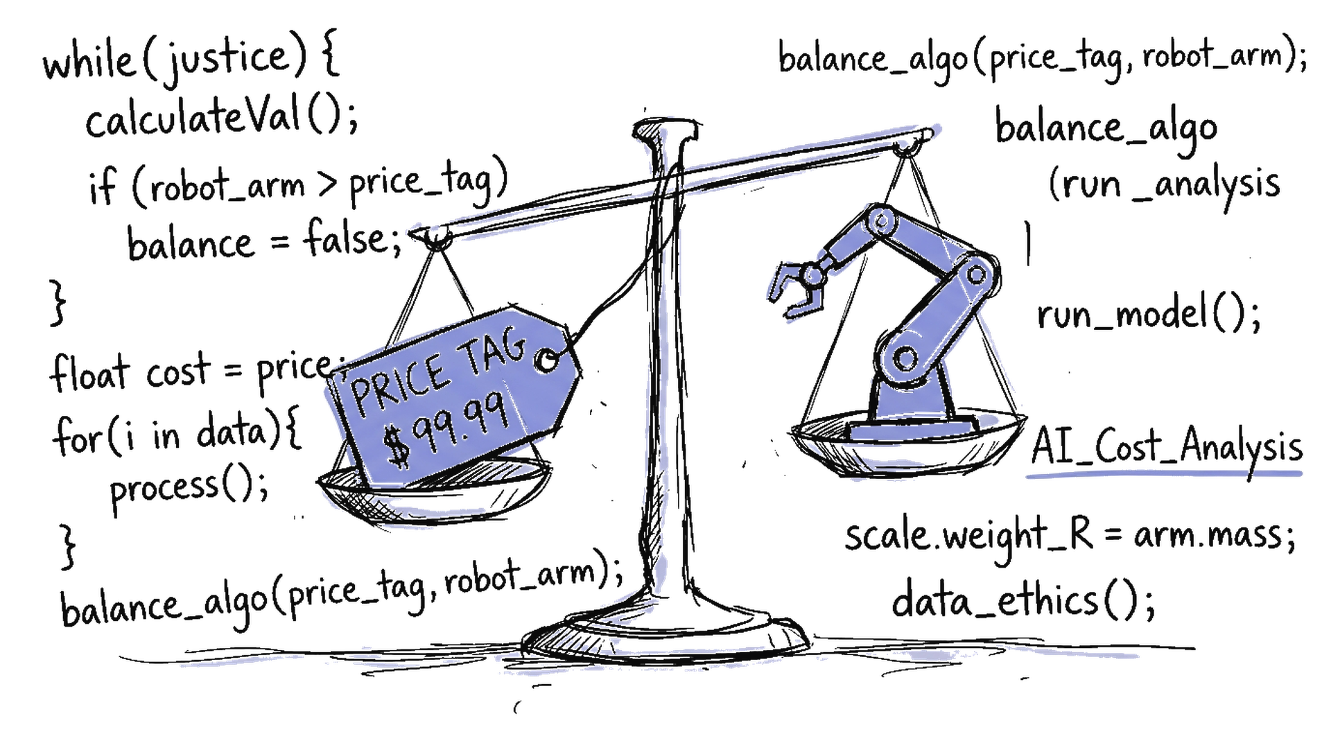 Skizze von zwei Algorithmen-Zahnrädern die sich synchron drehen – symbolisiert algorithmische Preisabsprache