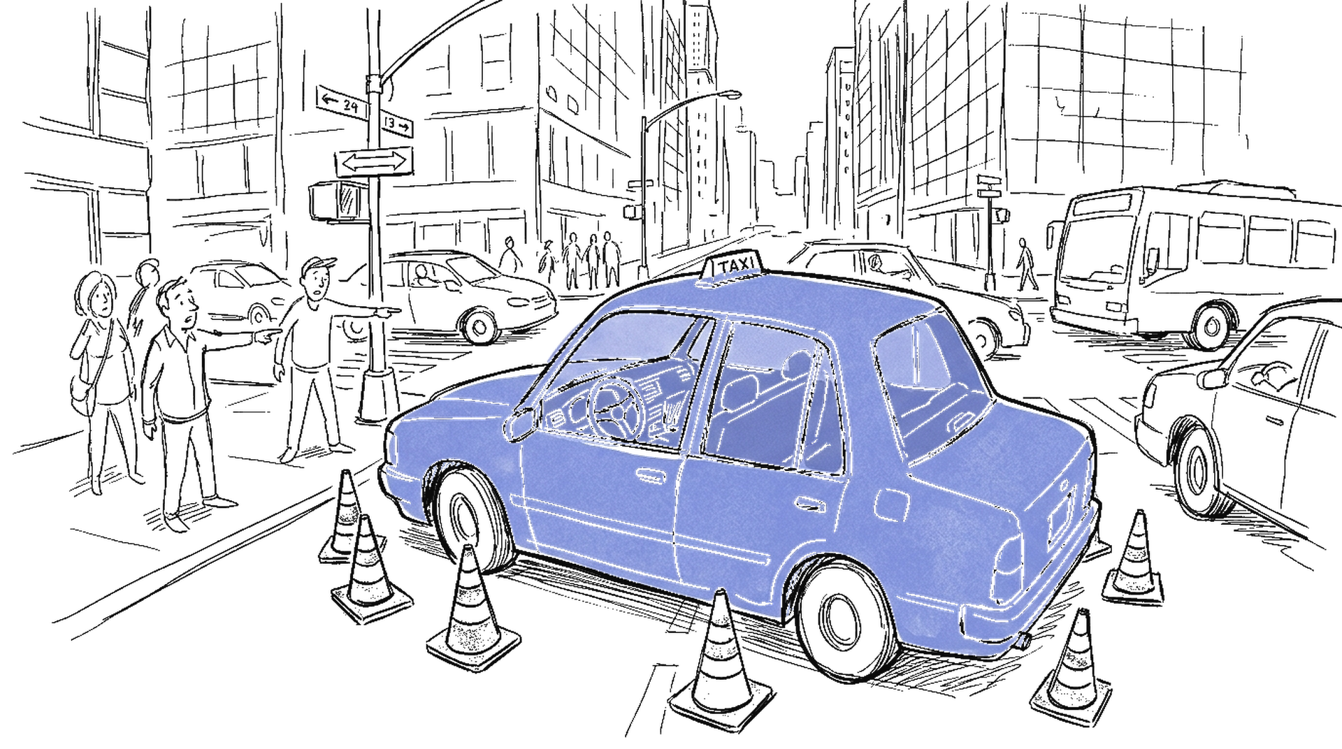 Stehendes Taxi in Kreuzung ohne Fahrer – Baidu Robotaxi-Ausfall Wuhan