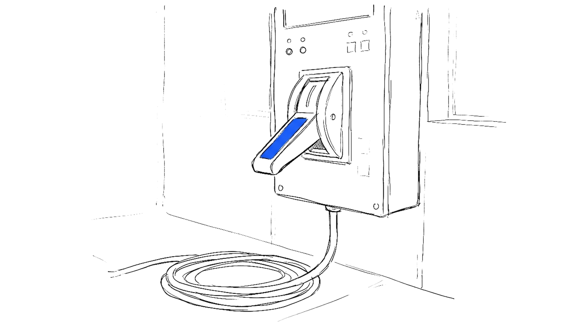 Illustration eines abgeschalteten Strom-Hebels, kinewsletter.ch Stil