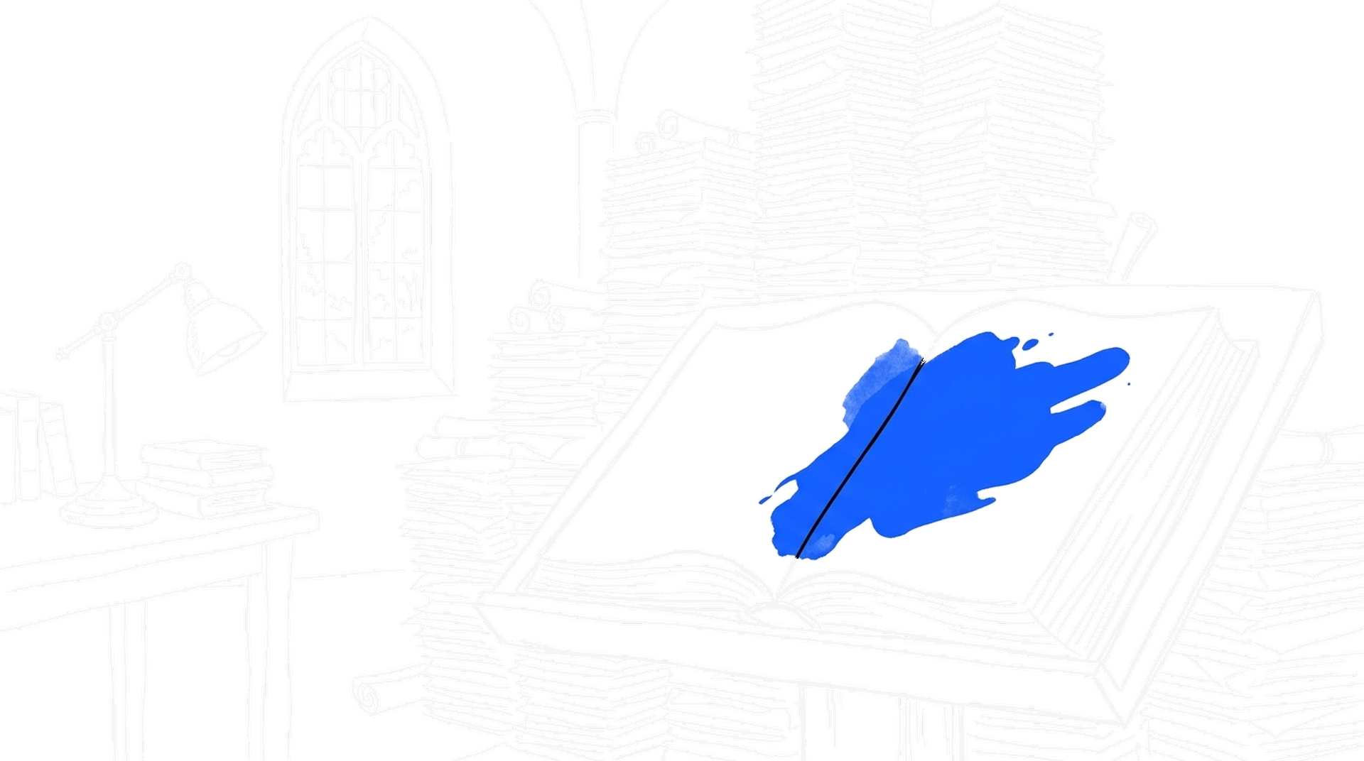 Illustration eines Papierturms hinter einem aufgeschlagenen Buch auf einem Lesepult, kinewsletter.ch Stil